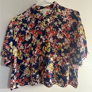 Forever 21 Navy Floral Shirt